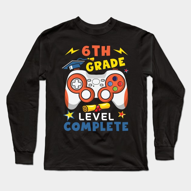 Custom Grade level complete tee Graduation Gift End of school last day of school Video Game Tee Long Sleeve T-Shirt by inksplashcreations